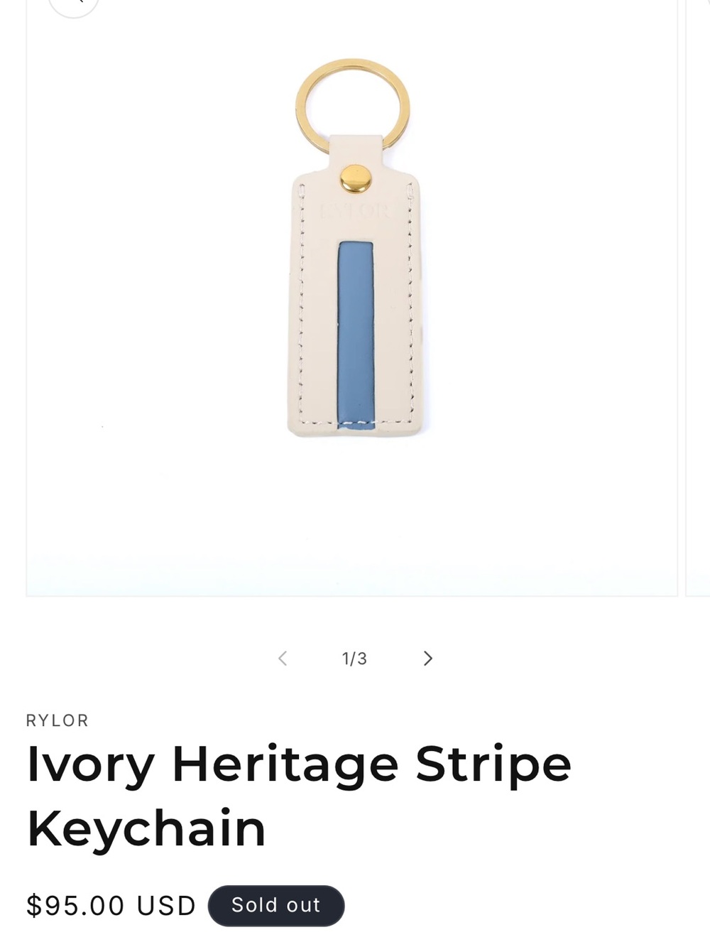 Ivory Keychain with Blue Stripe